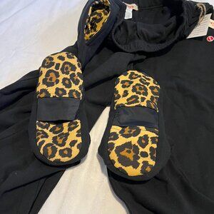 FEEJAYS, BLACK & LEOPARD PRINT, SIZE LARGE, BRAND NEW WITH TAGS